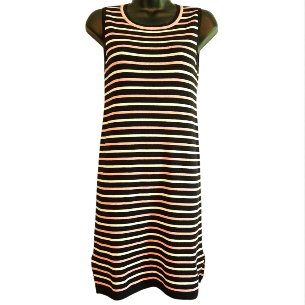 Premise Dresses striped sleeveless knit dress black pink white size S